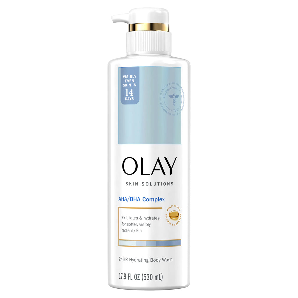 OLAY SKIN SOLUTIONS HYDRATING BODY WASH WITH AHA/BHA