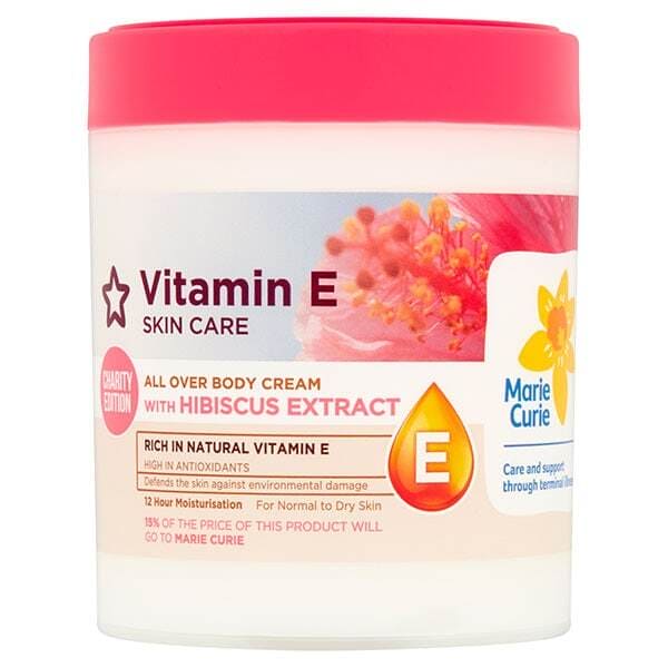 SUPERDRUG VITAMIN E SKINCARE ALL OVER BODY CREAM.WITH HIBISCUS EXTRACT