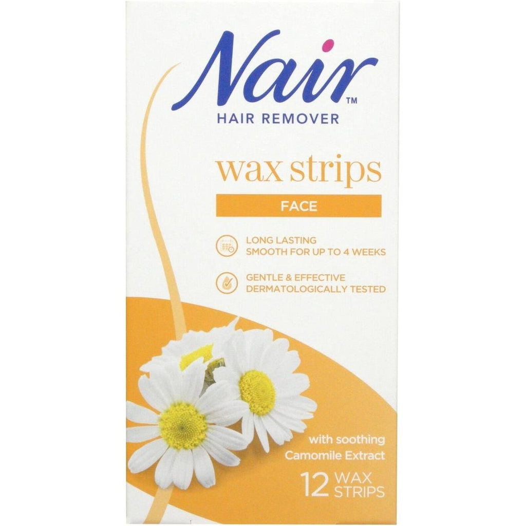 NAIR HAIR REMOVER WAX STRIPS FACE 12 PACK