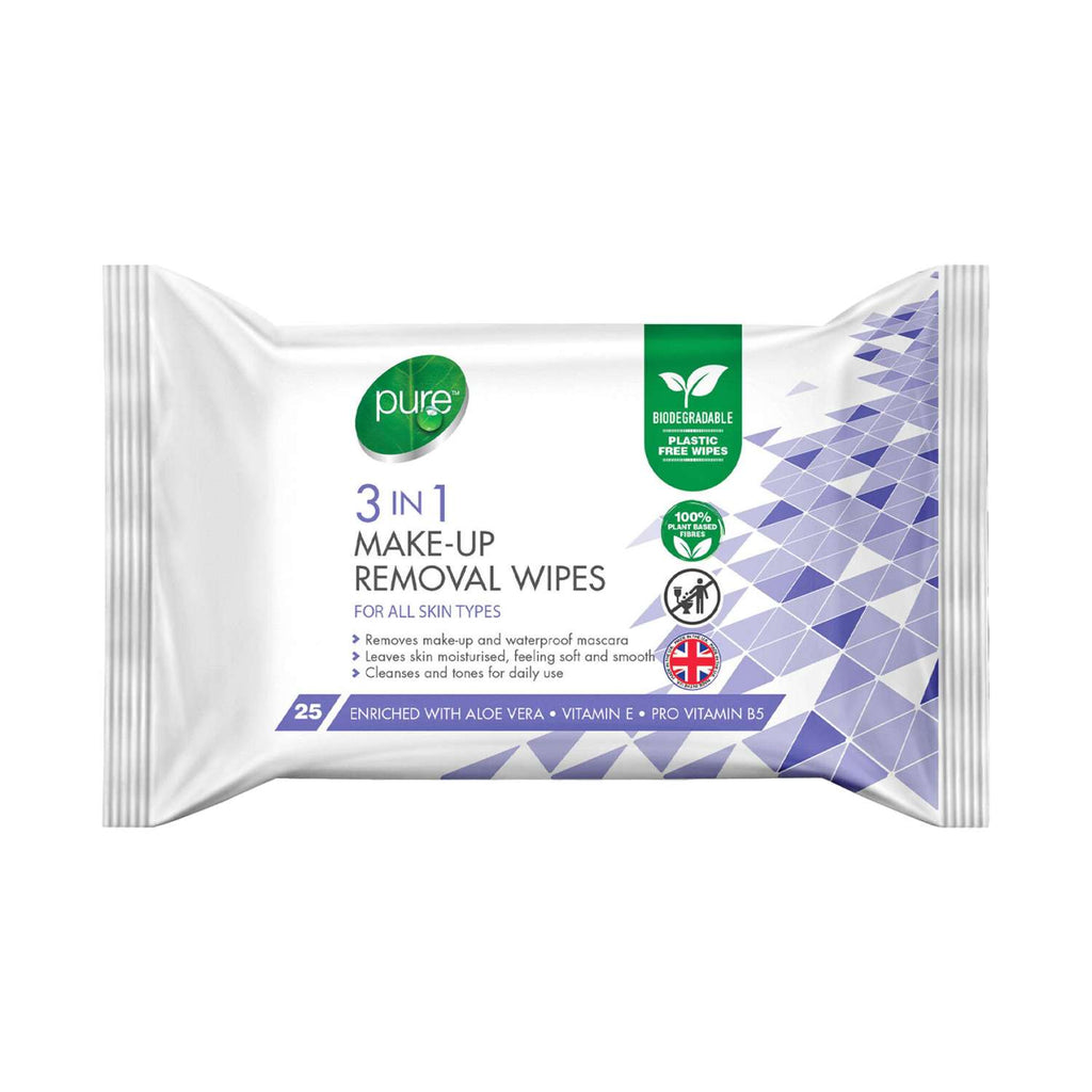 PURE 3 IN 1 MAKEUP REMOVER WIPES 25CT